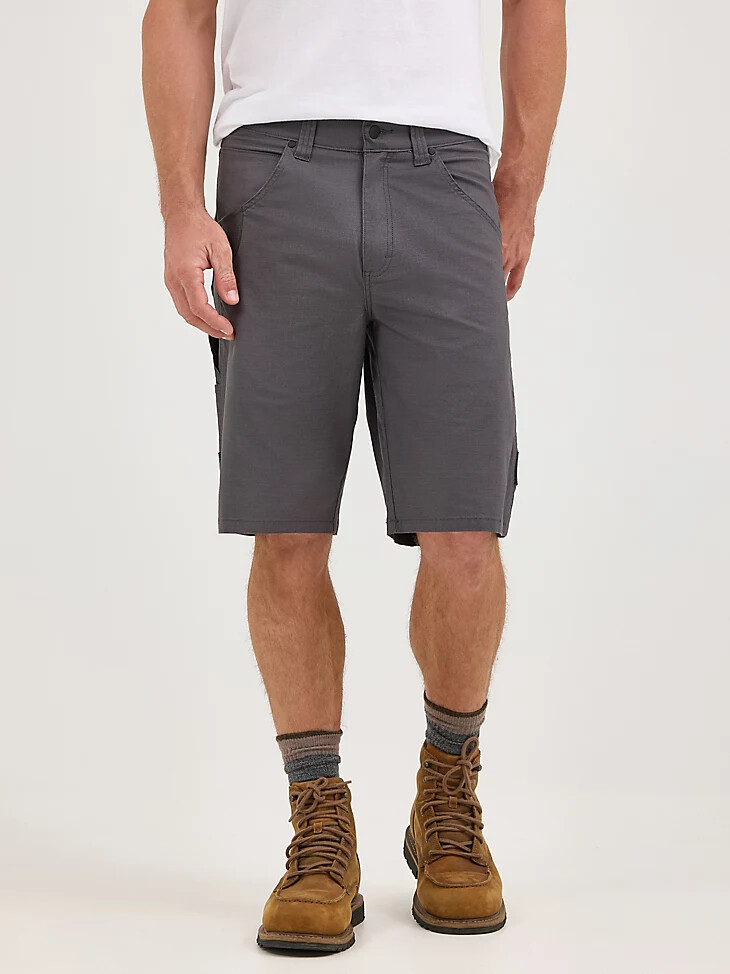 pantalones cortos técnicos de carpintero wrangler riggs workwear con raya diplomática gris