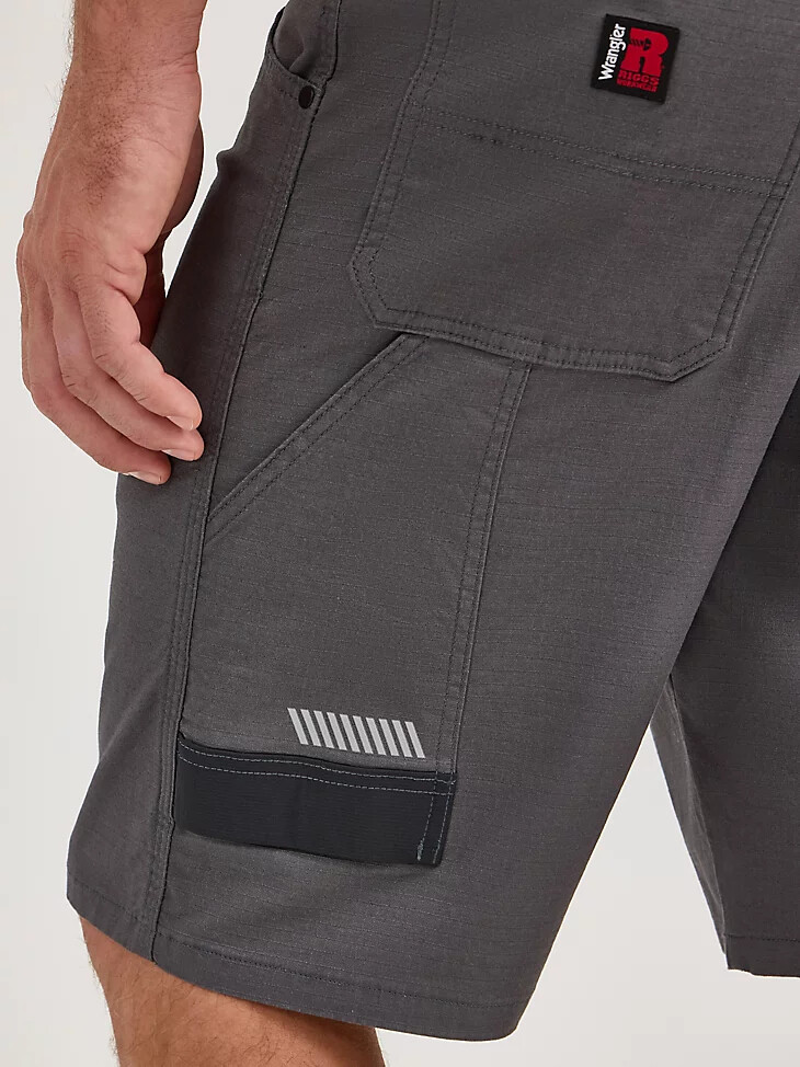 pantalones cortos técnicos de carpintero wrangler riggs workwear con raya diplomática gris