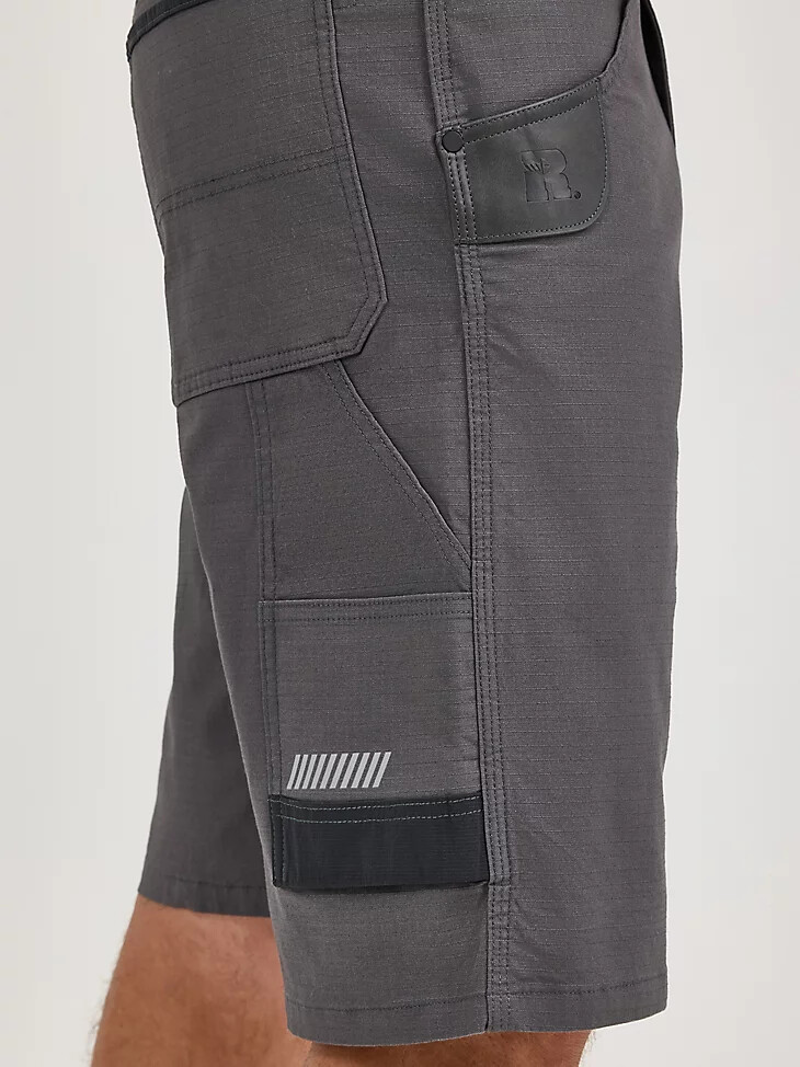 pantalones cortos técnicos de carpintero wrangler riggs workwear con raya diplomática gris
