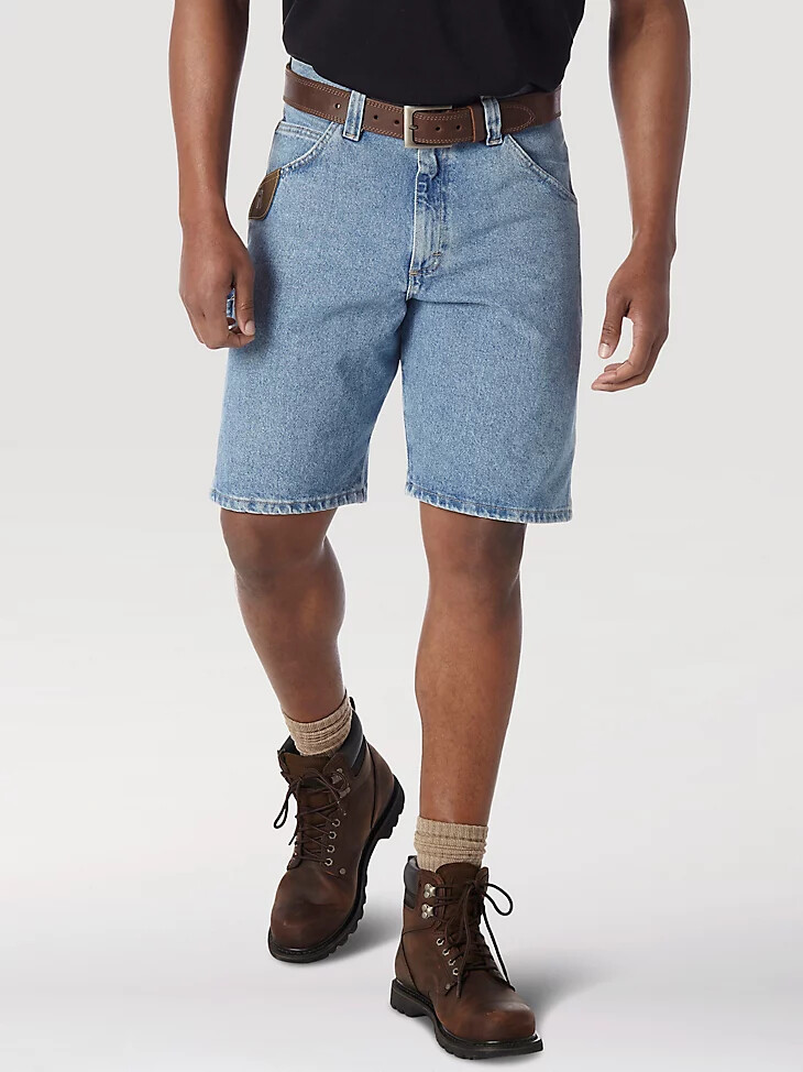 pantalones cortos de carpintero wrangler riggs workwear vintage indigo