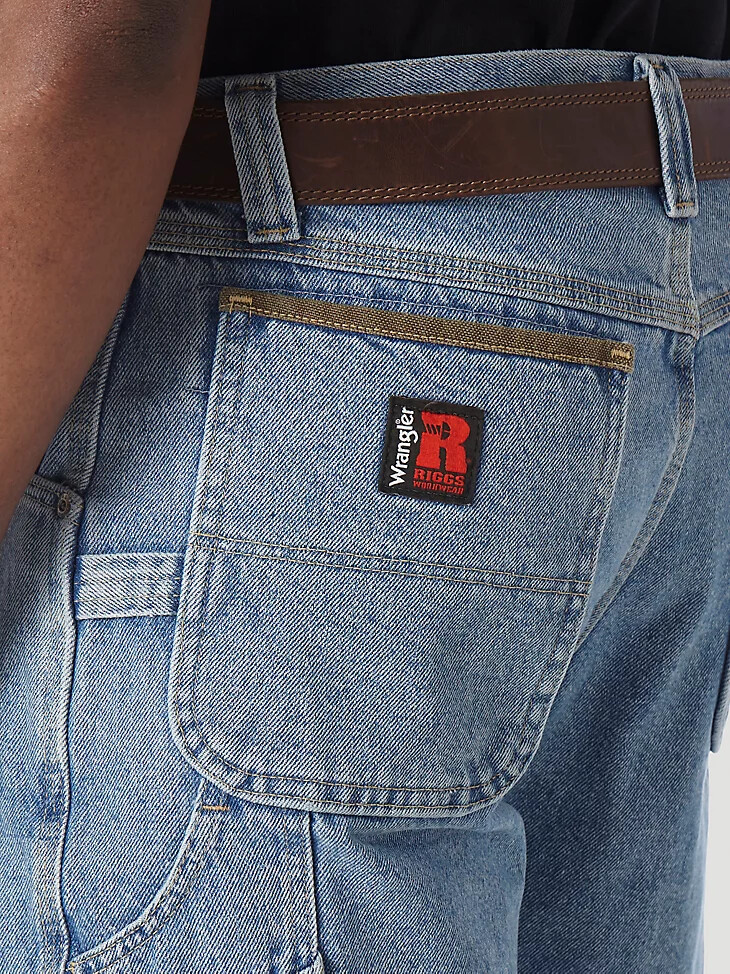 pantalones cortos de carpintero wrangler riggs workwear vintage indigo