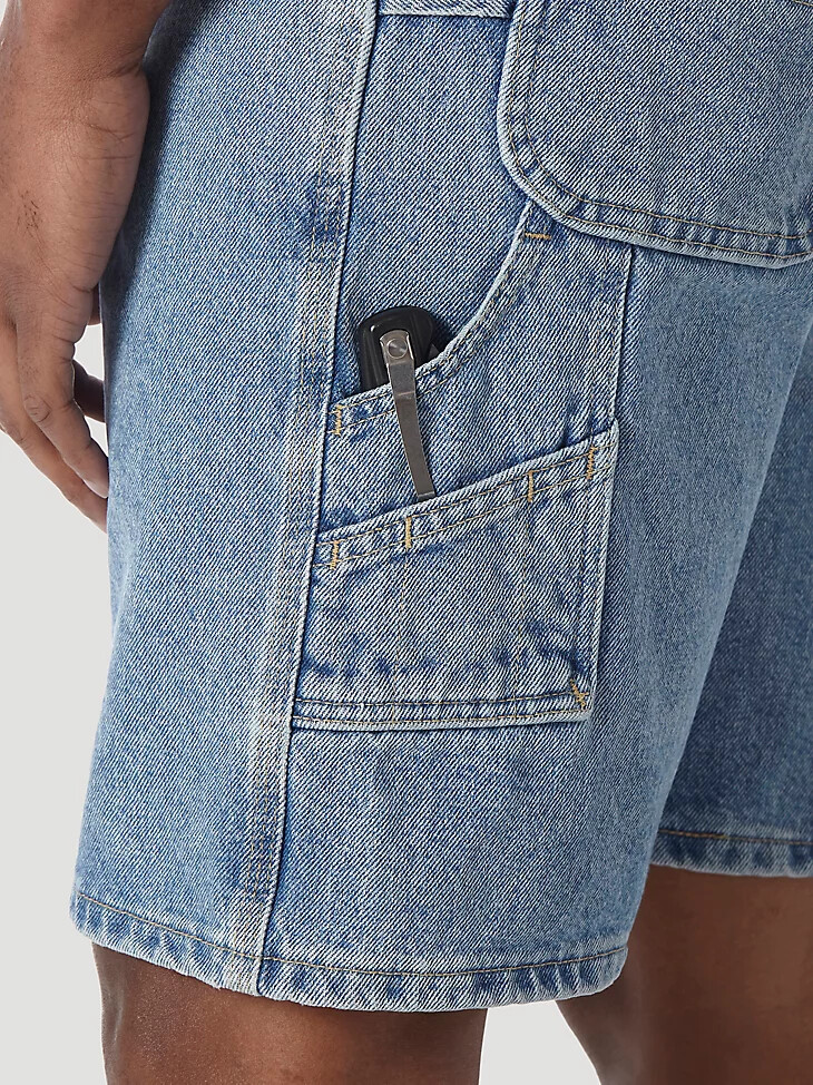 pantalones cortos de carpintero wrangler riggs workwear vintage indigo