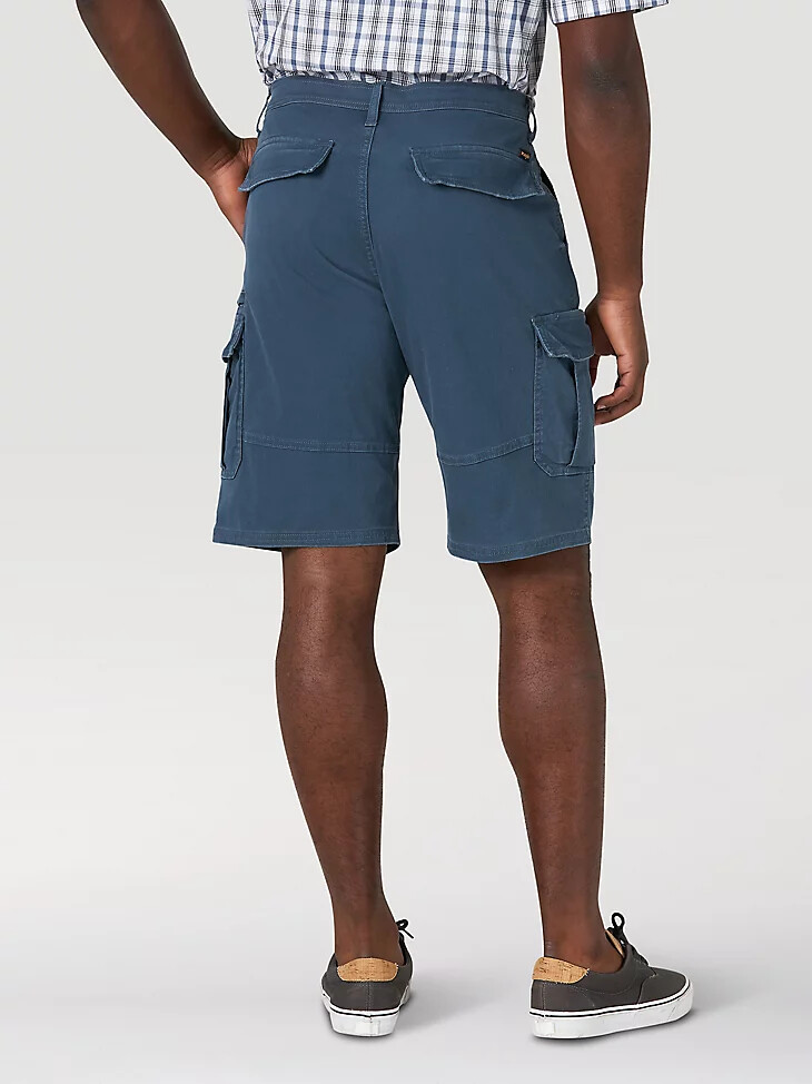 pantalón corto cargo de sarga flexible para hombre azul marino medianoche