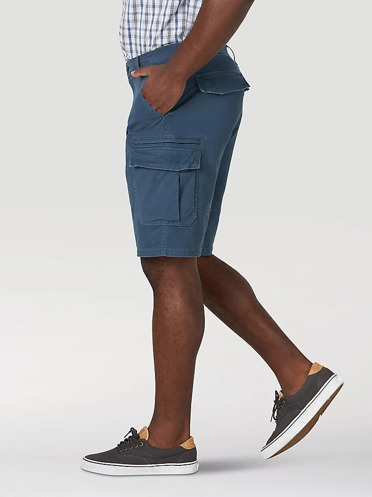 pantalón corto cargo de sarga flexible para hombre azul marino medianoche