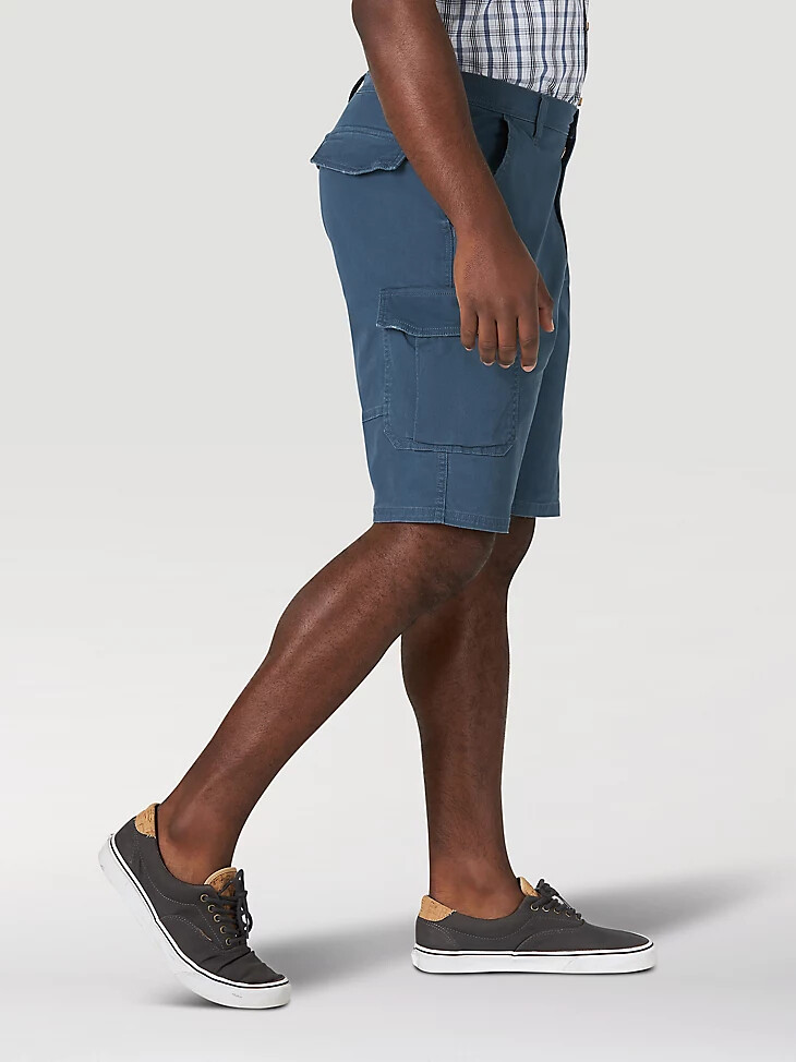 pantalón corto cargo de sarga flexible para hombre azul marino medianoche