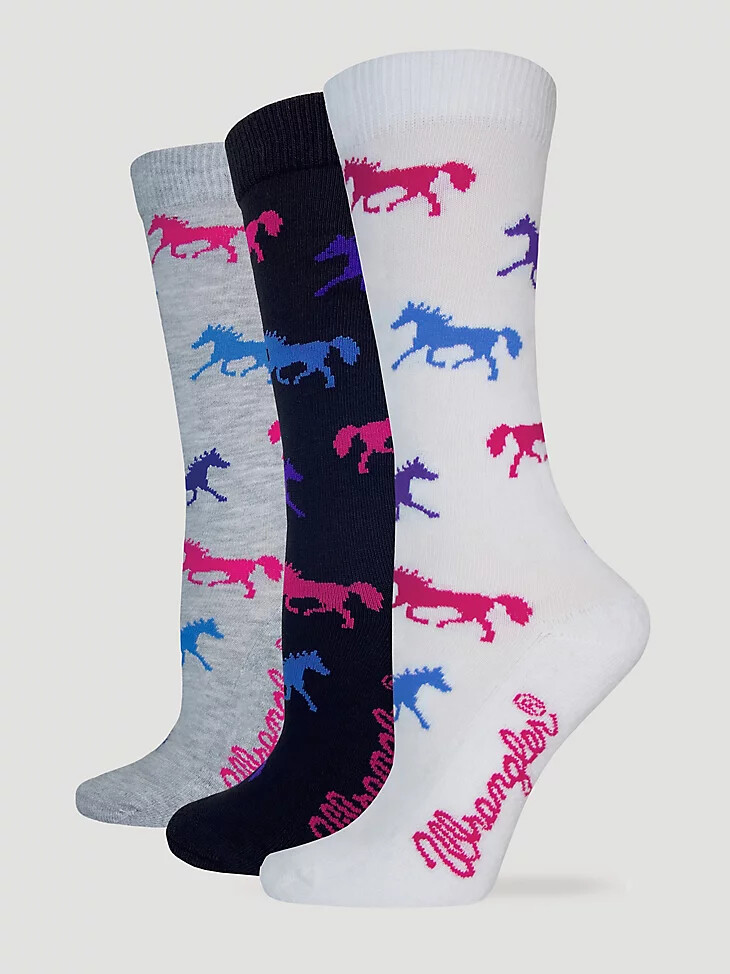 calcetines deportivos con caballos para mujer paquete de 3 multicolor
