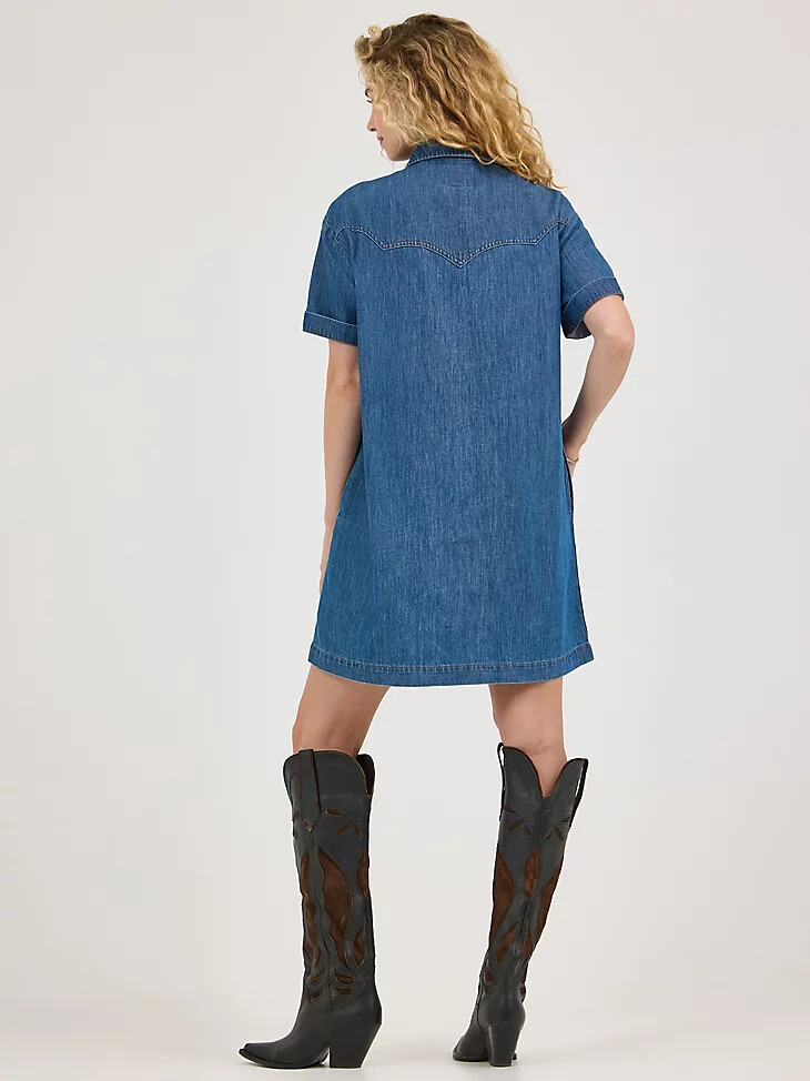 vestido vaquero cuadrado para mujer carolina