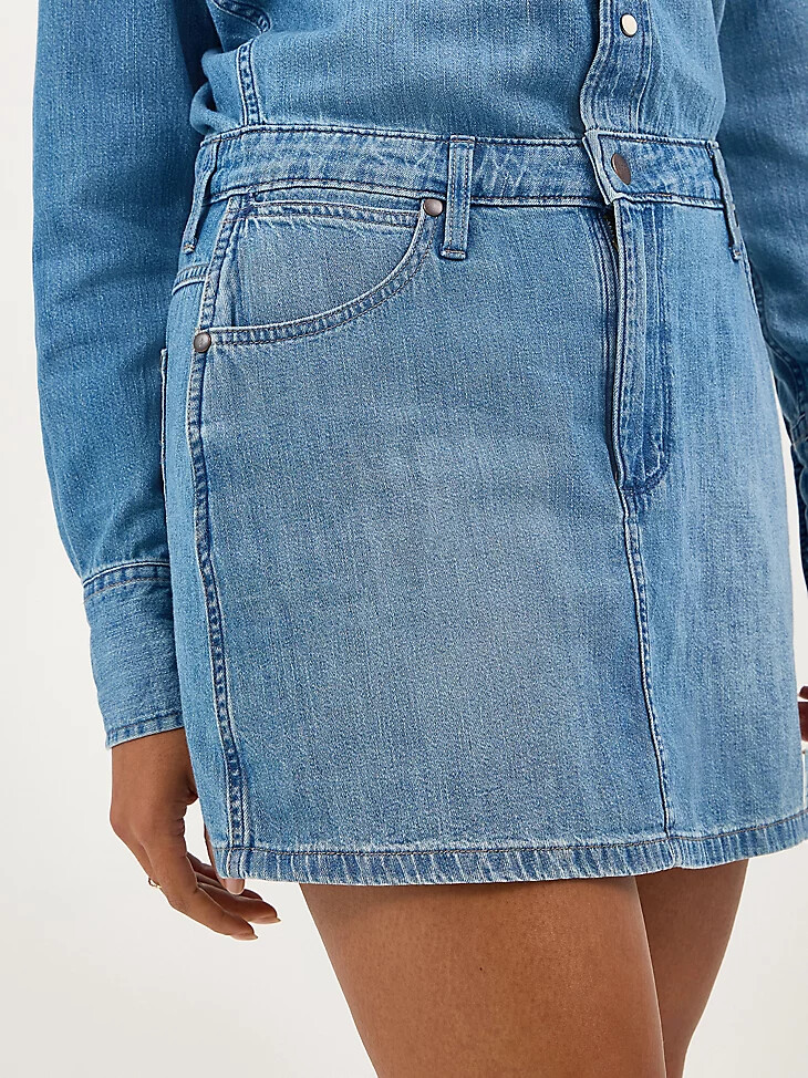 vestido vaquero de manga larga para mujer en color azul marino