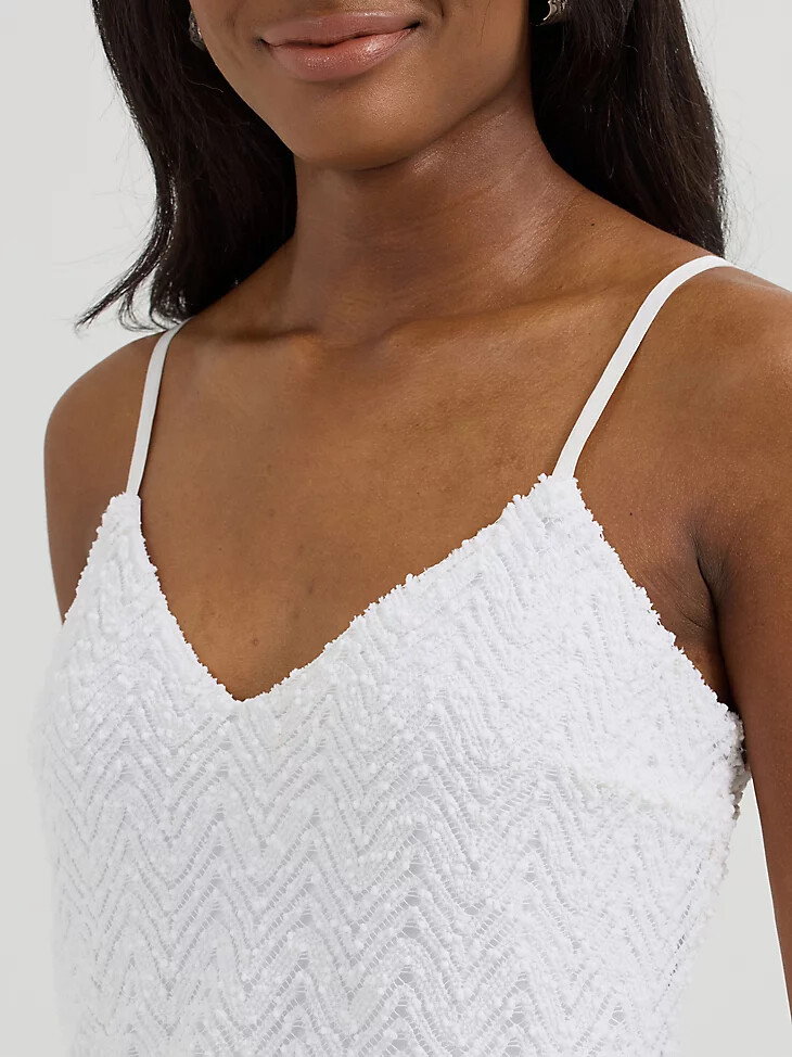 vestido mini texturizado escalonado para mujer blanco