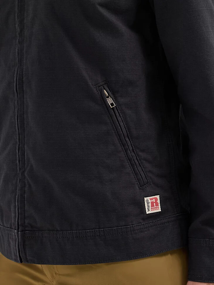 chaqueta de trabajo con forro de franela wrangler riggs workwear para mujer color negro azabache
