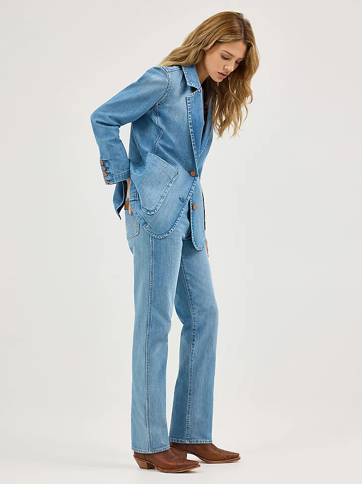 blazer vaquero para mujer azul bebé