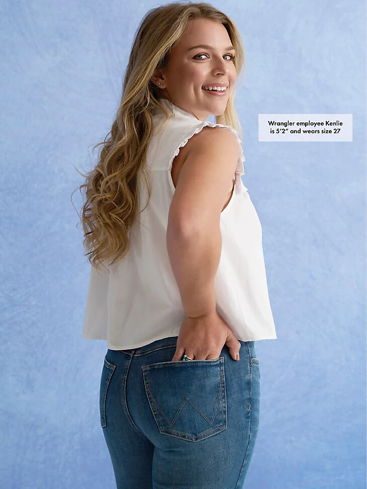 vaqueros acampanados de tiro alto wrangler bespoke para mujer lily