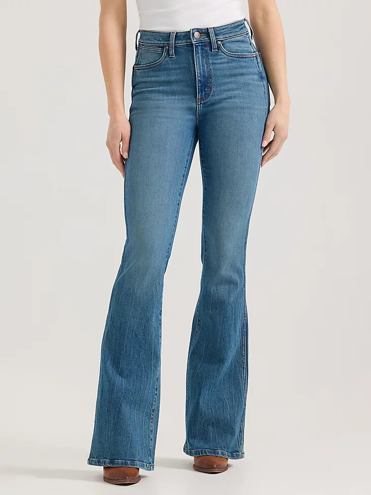 vaqueros acampanados de tiro alto wrangler retro bailey para mujer collins