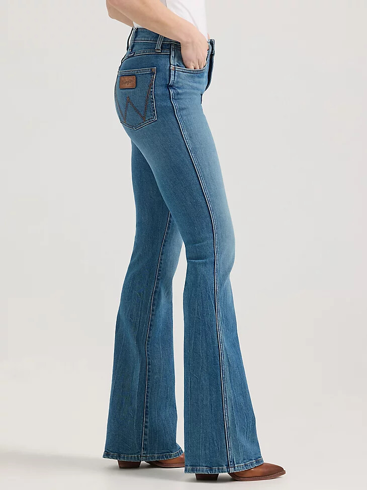 vaqueros acampanados de tiro alto wrangler retro bailey para mujer collins
