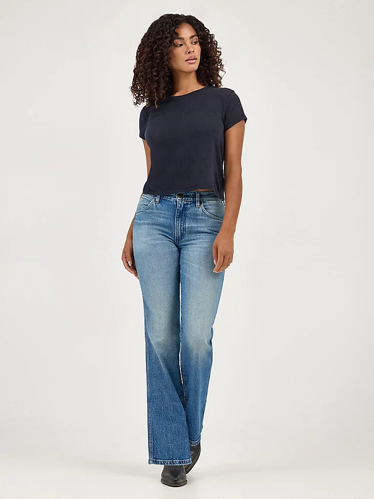 vaqueros wrancher shadow pocket para mujer denim sucio
