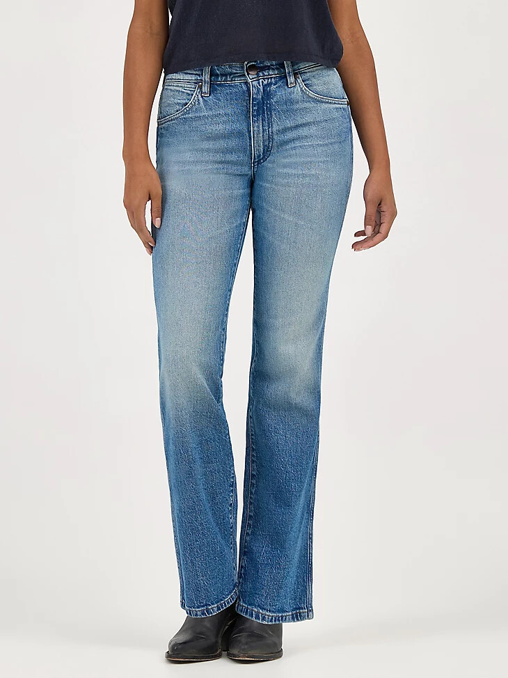 vaqueros wrancher shadow pocket para mujer denim sucio