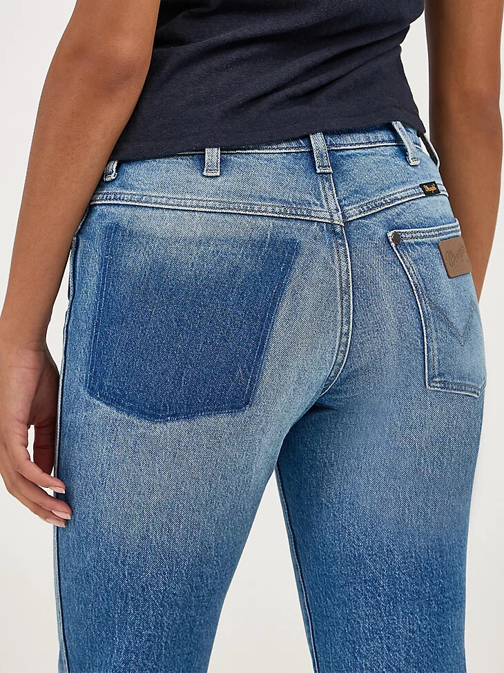 vaqueros wrancher shadow pocket para mujer denim sucio