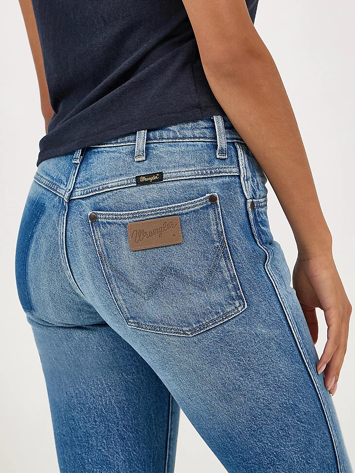 vaqueros wrancher shadow pocket para mujer denim sucio