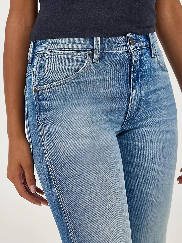 vaqueros wrancher shadow pocket para mujer denim sucio