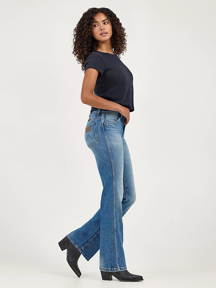 vaqueros wrancher shadow pocket para mujer denim sucio