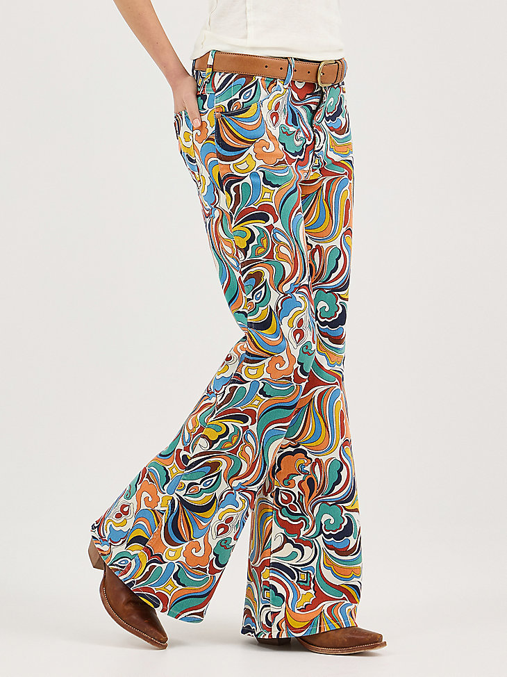 jean acampanado estampado para mujer latigo print