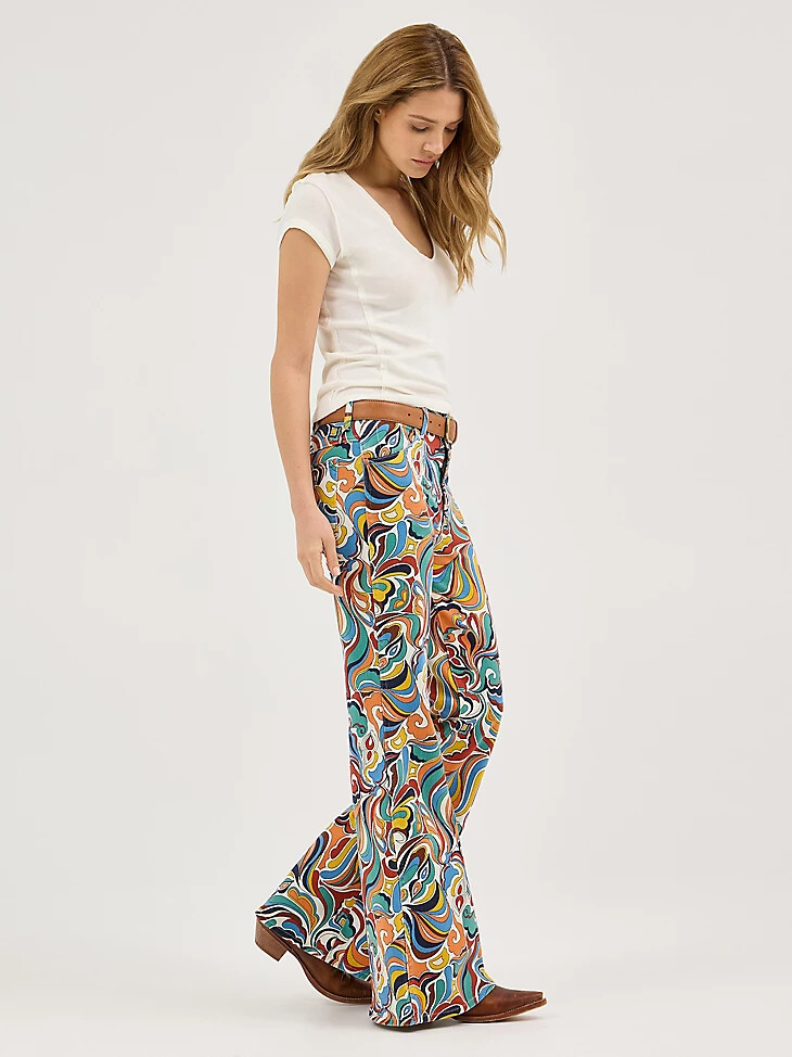 jean acampanado estampado para mujer latigo print
