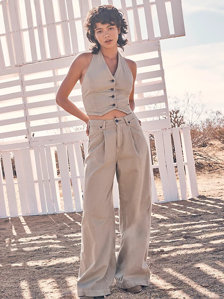 pantalón plisado para mujer