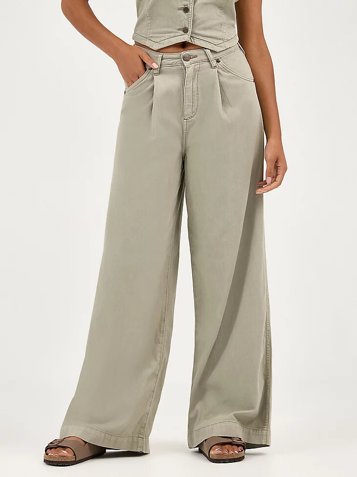 pantalón plisado para mujer