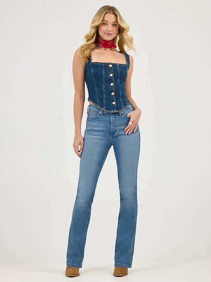botas wrangler x lainey wilson huggers wrangler blue wash