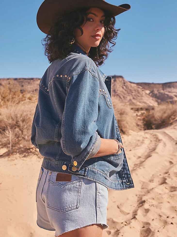 pantalones cortos lavados prairie de wrangler x yellow rose de kendra scott