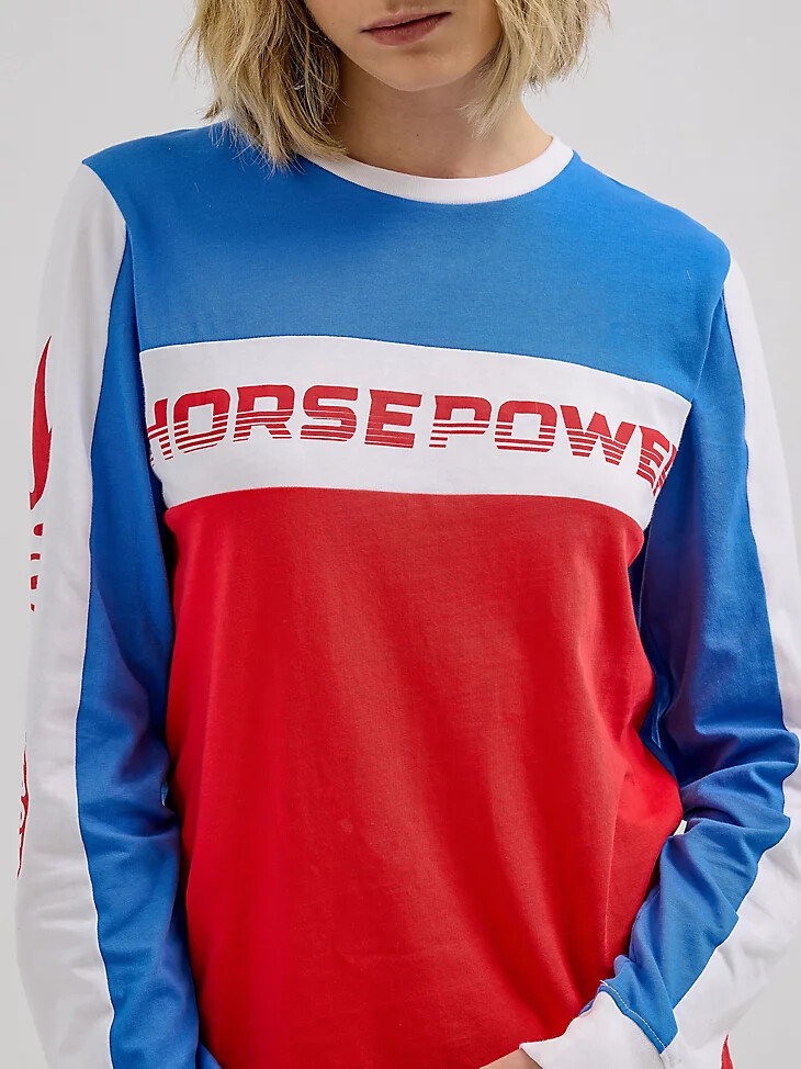 camiseta con bloques de color para mujer wrangler x hot wheels multicolor