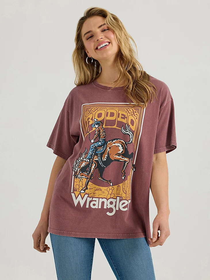 camiseta holgada con lavado ácido para mujer wild ginger