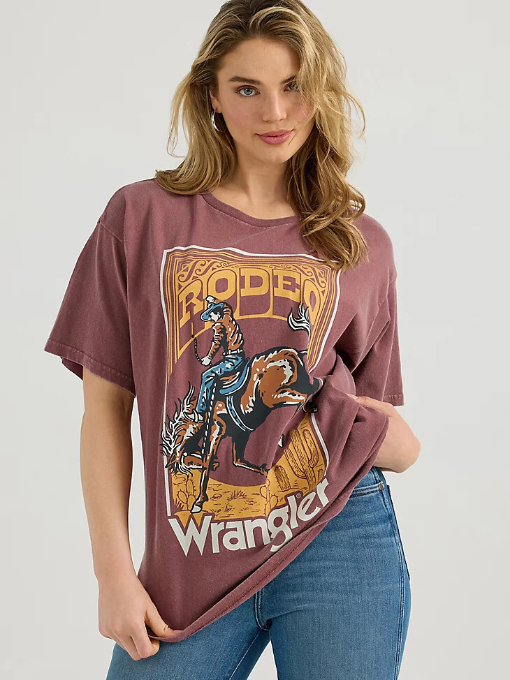 camiseta holgada con lavado ácido para mujer wild ginger