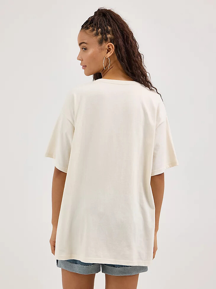 camiseta desértica extragrande para mujer en blanco susurro