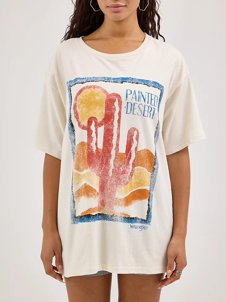 camiseta desértica extragrande para mujer en blanco susurro
