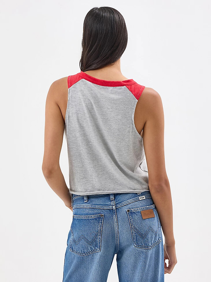camiseta sin mangas vintage universitaria wrangler para mujer de la universidad de georgia