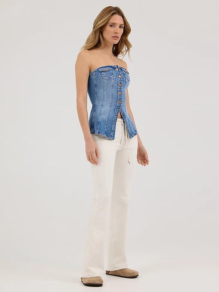bustier vaquero para mujer wrangler rugged