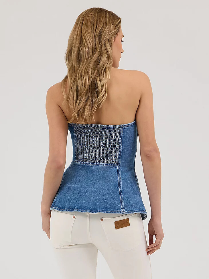 bustier vaquero para mujer wrangler rugged