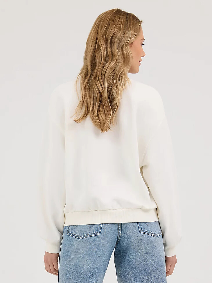sudadera holgada con estampado vintage blanco para mujer