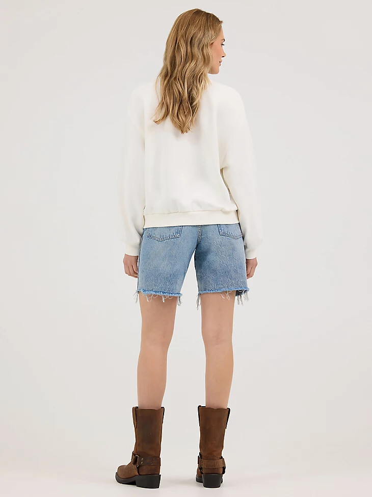 sudadera holgada con estampado vintage blanco para mujer